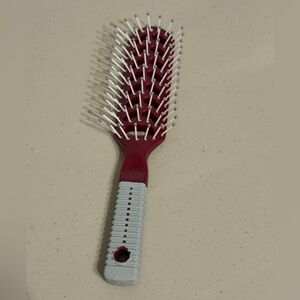 Vented Paddle Hair Brush in Burgundy with Gray Grip